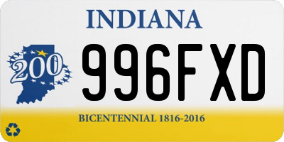 IN license plate 996FXD