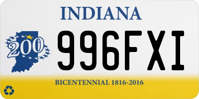 IN license plate 996FXI