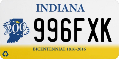 IN license plate 996FXK