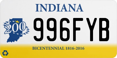 IN license plate 996FYB