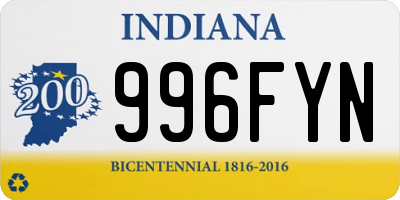 IN license plate 996FYN