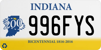 IN license plate 996FYS