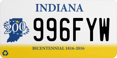 IN license plate 996FYW