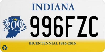 IN license plate 996FZC