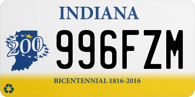 IN license plate 996FZM