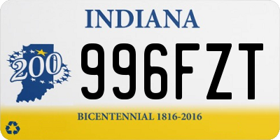 IN license plate 996FZT