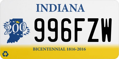 IN license plate 996FZW