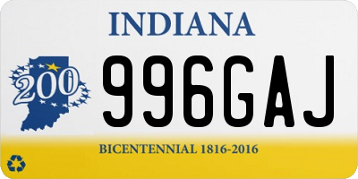 IN license plate 996GAJ