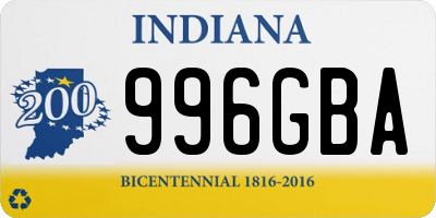 IN license plate 996GBA