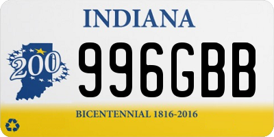 IN license plate 996GBB