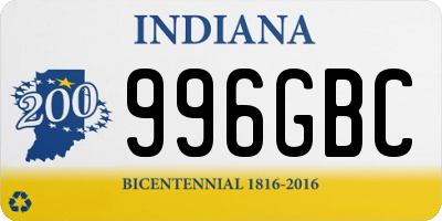 IN license plate 996GBC