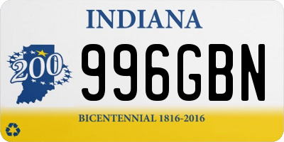 IN license plate 996GBN