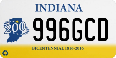 IN license plate 996GCD