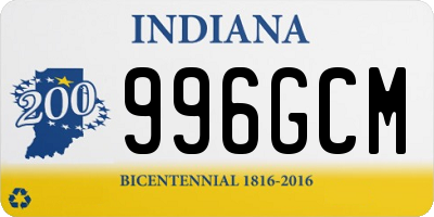 IN license plate 996GCM