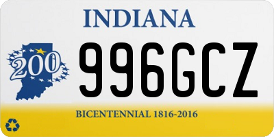 IN license plate 996GCZ