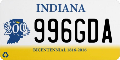 IN license plate 996GDA