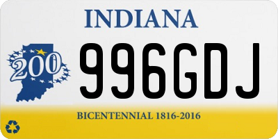 IN license plate 996GDJ