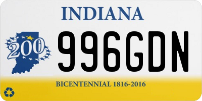 IN license plate 996GDN