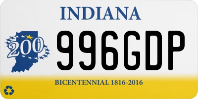 IN license plate 996GDP