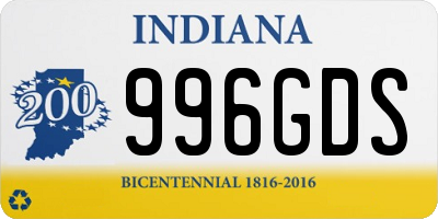 IN license plate 996GDS