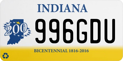 IN license plate 996GDU