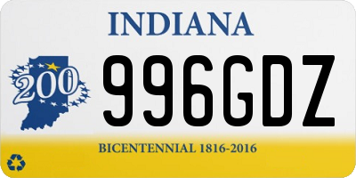 IN license plate 996GDZ