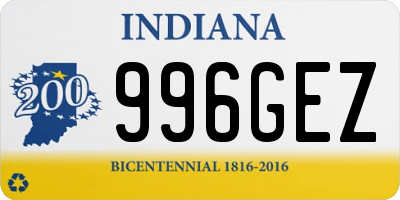 IN license plate 996GEZ