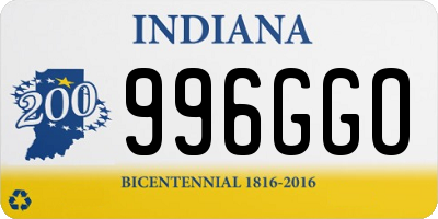 IN license plate 996GGO