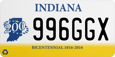 IN license plate 996GGX