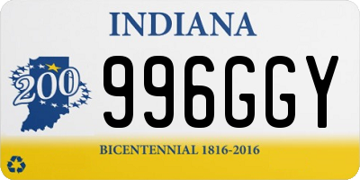 IN license plate 996GGY