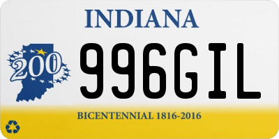 IN license plate 996GIL