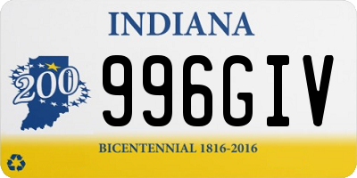 IN license plate 996GIV