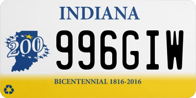 IN license plate 996GIW