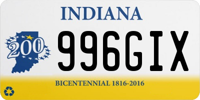 IN license plate 996GIX