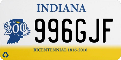 IN license plate 996GJF