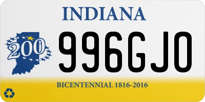 IN license plate 996GJO