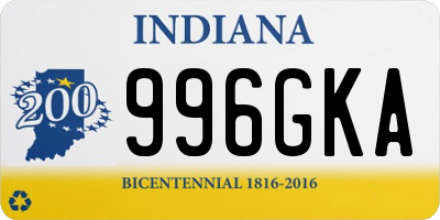 IN license plate 996GKA