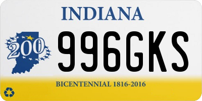 IN license plate 996GKS