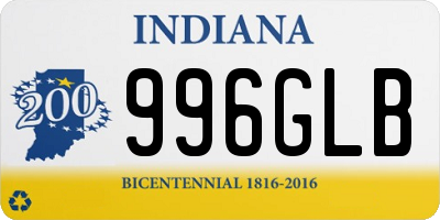 IN license plate 996GLB