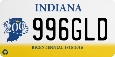 IN license plate 996GLD