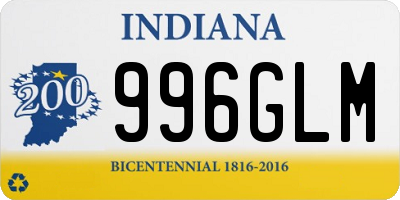 IN license plate 996GLM