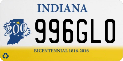 IN license plate 996GLO