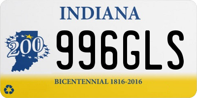 IN license plate 996GLS