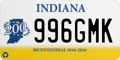 IN license plate 996GMK