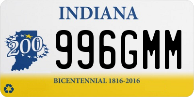 IN license plate 996GMM