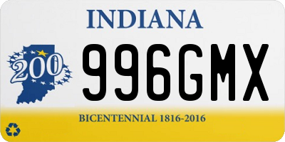 IN license plate 996GMX