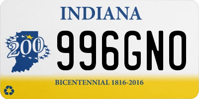 IN license plate 996GNO