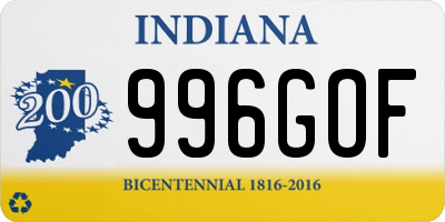 IN license plate 996GOF