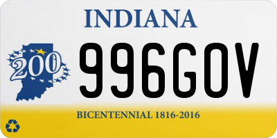 IN license plate 996GOV