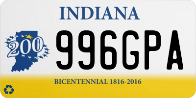 IN license plate 996GPA